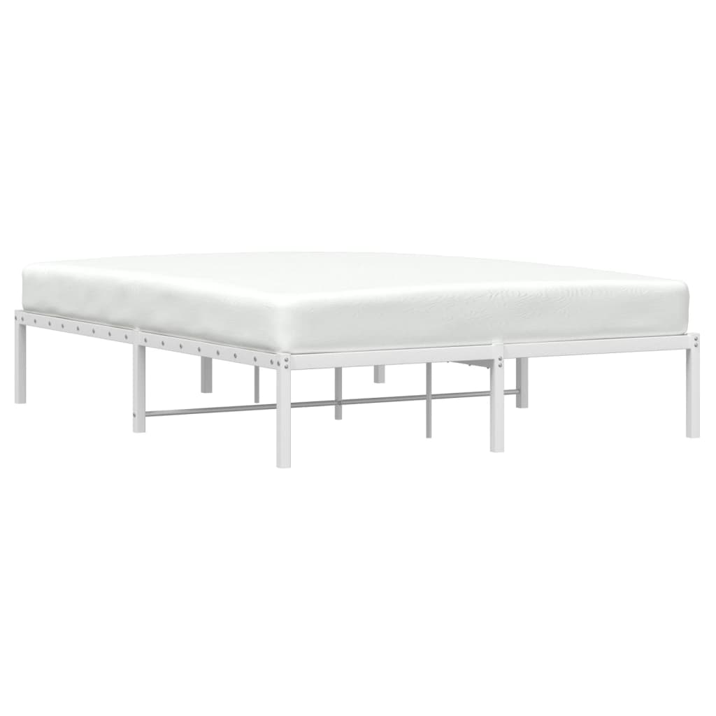 Metal Bed Frame without Mattress White 140x200cm