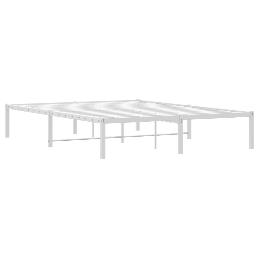 Metal Bed Frame without Mattress White 140x200cm