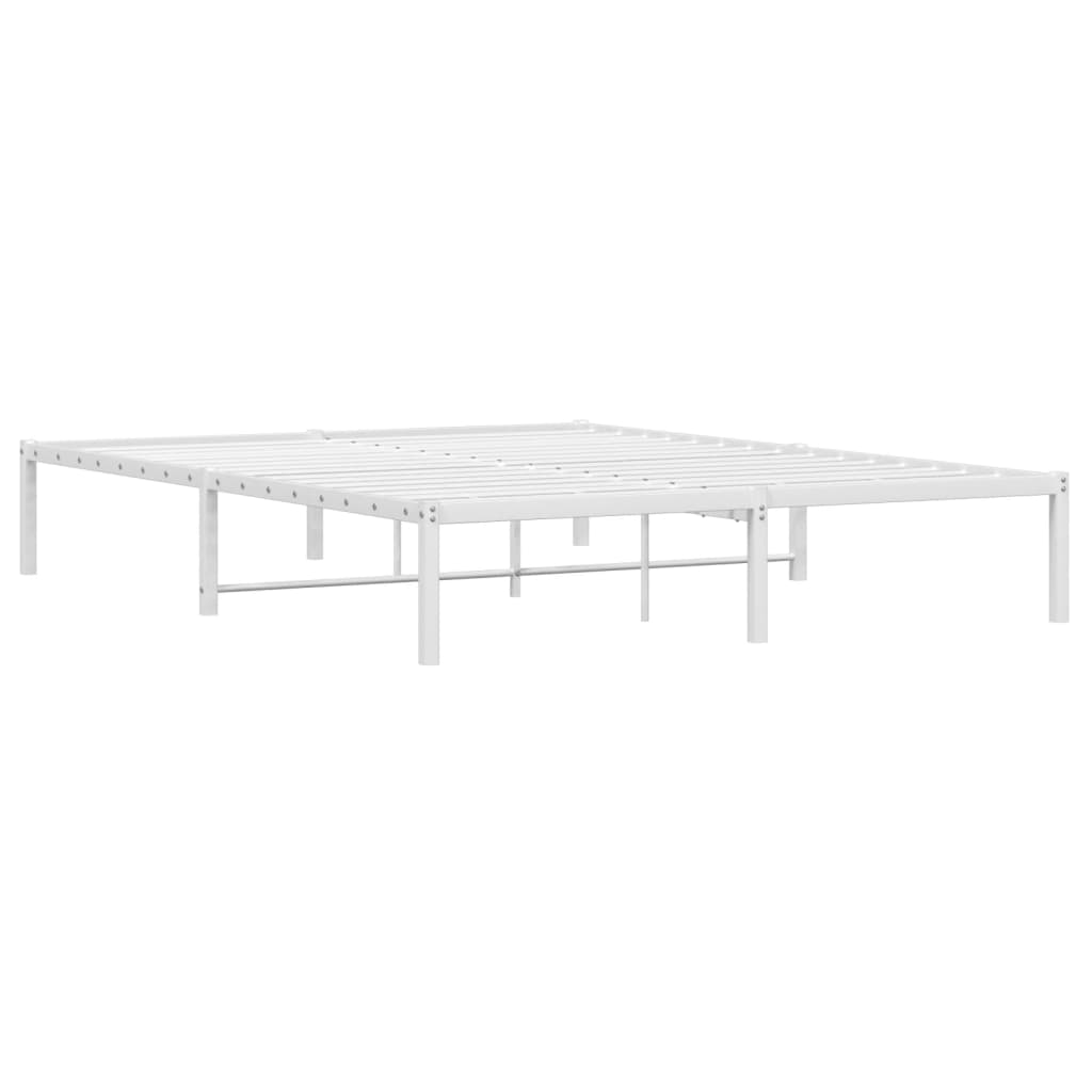 Metal Bed Frame without Mattress White 150x200cm