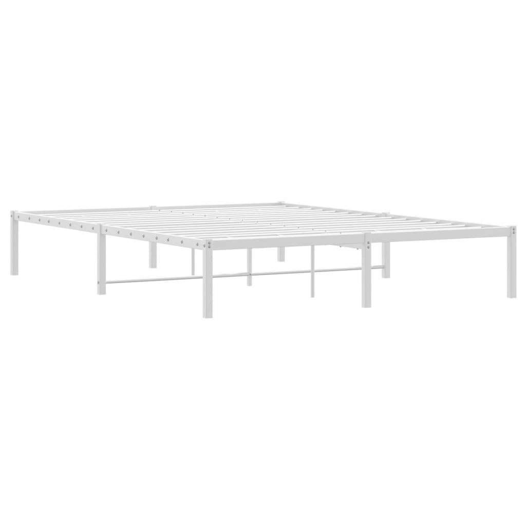 Metal Bed Frame without Mattress White 160x200cm