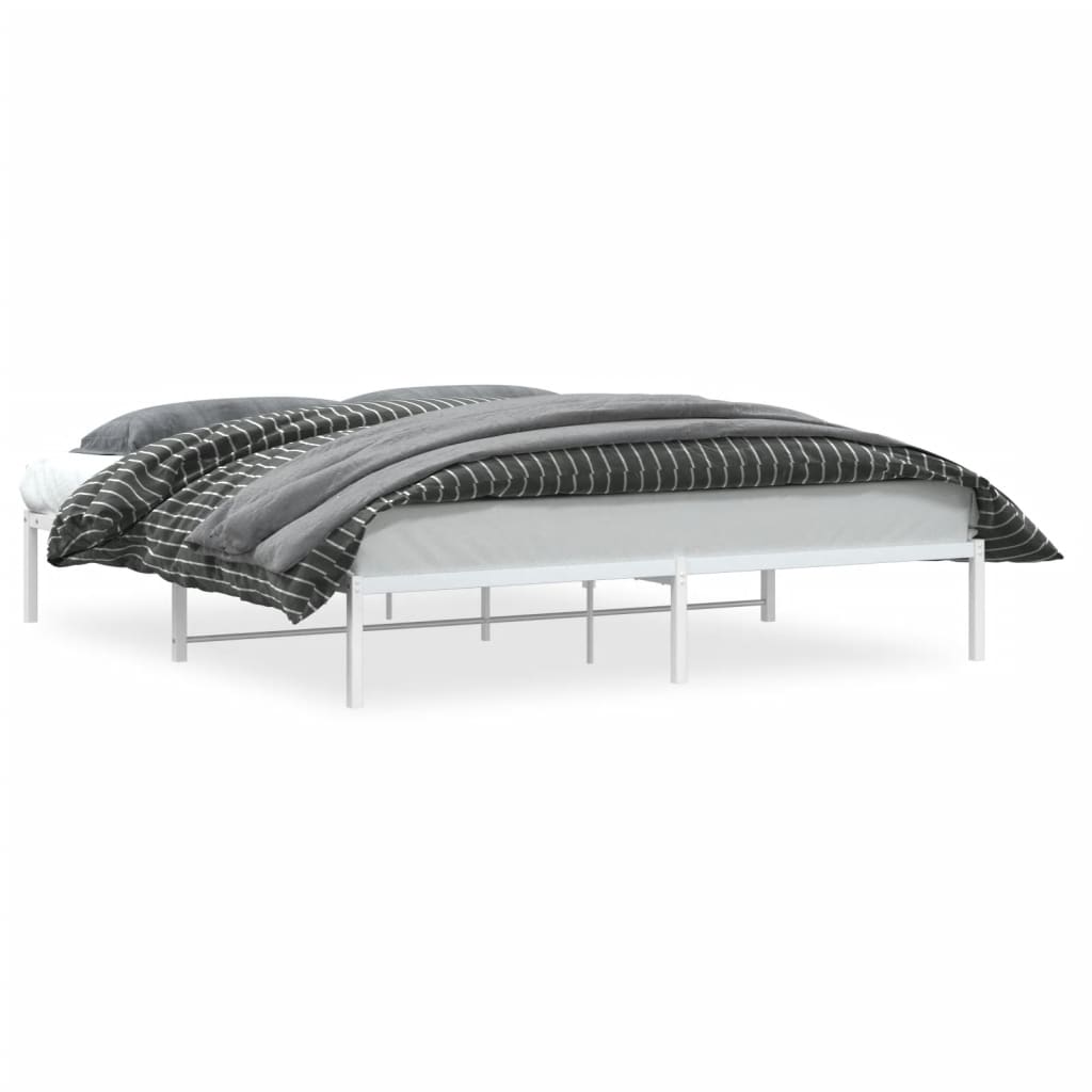 Metal Bed Frame without Mattress White 180x200cm