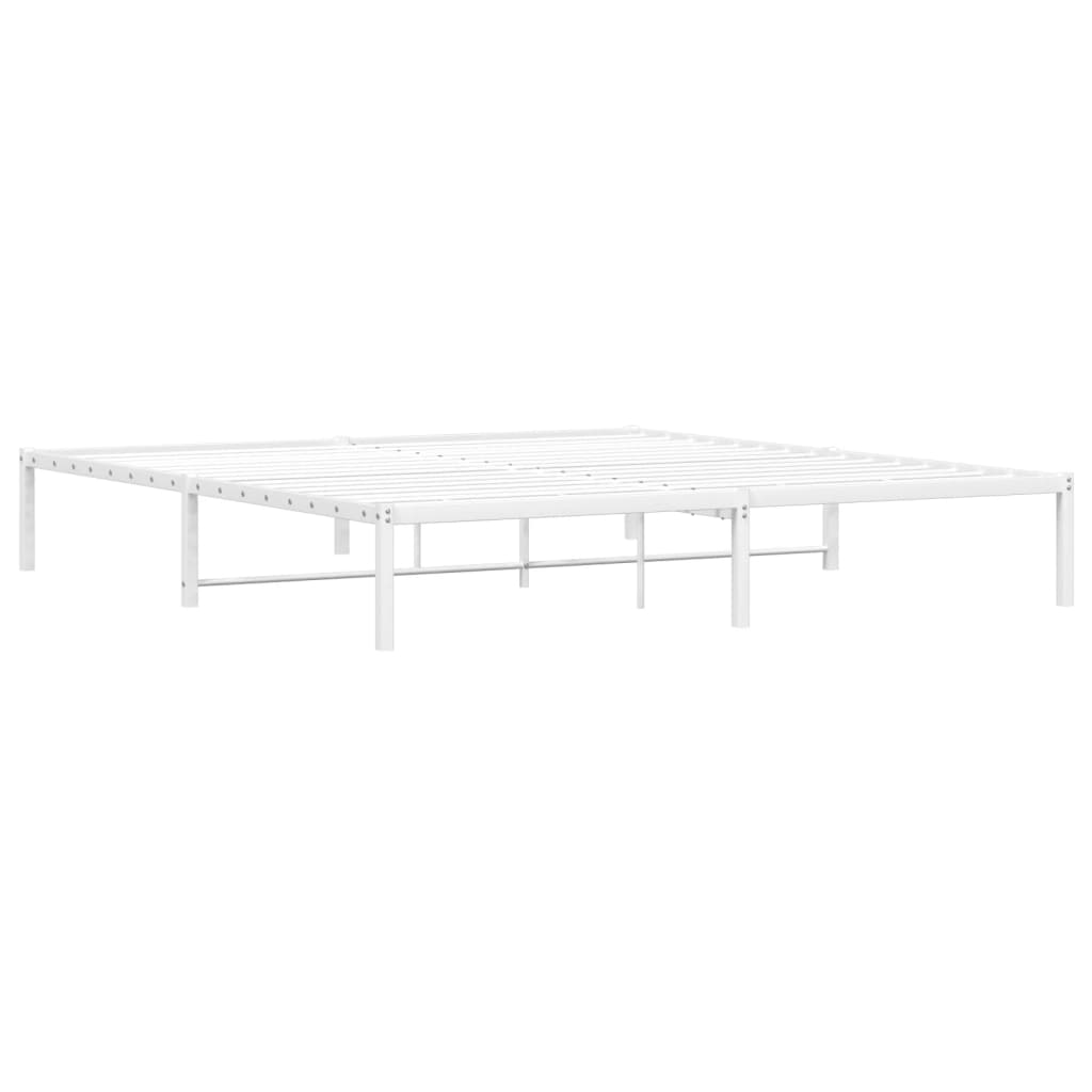 Metal Bed Frame without Mattress White 180x200cm