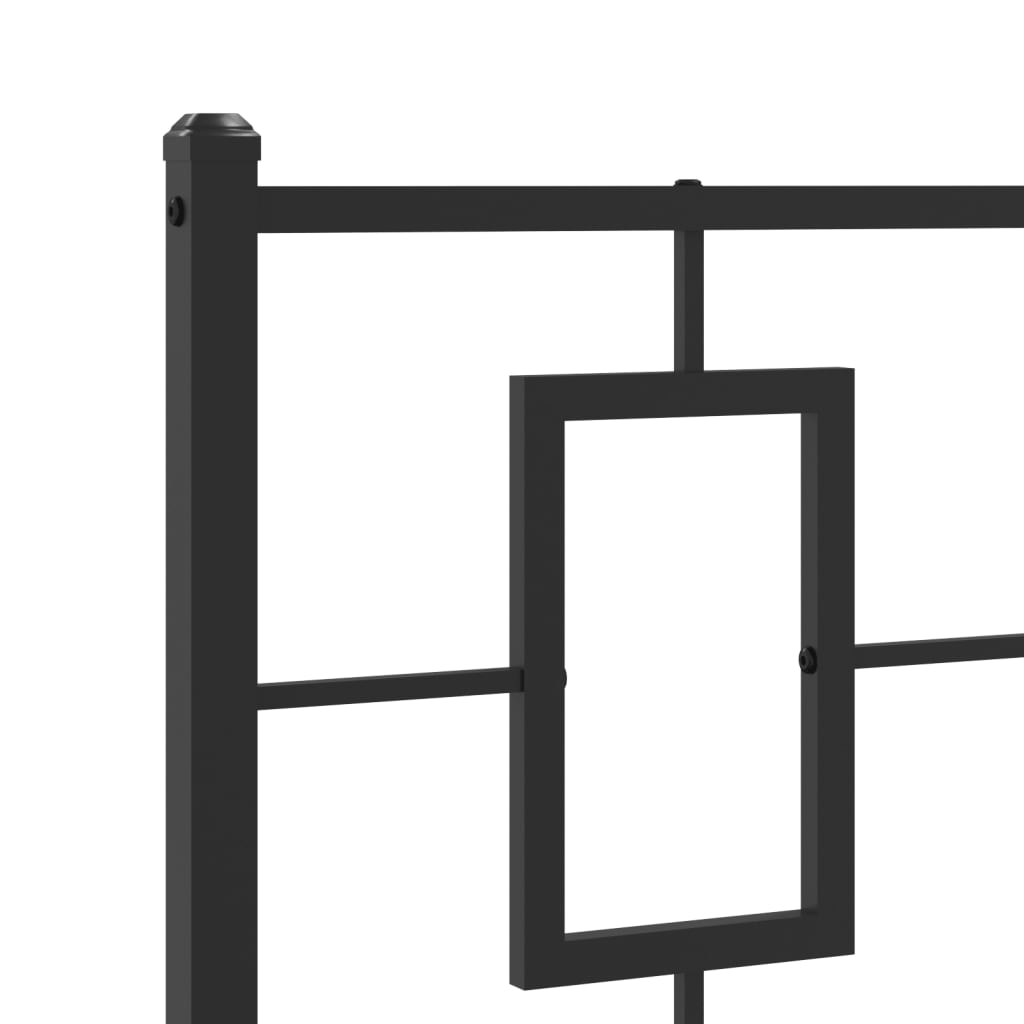 vidaXL Metal Bed Frame without Mattress with Headboard Black 90x190cm