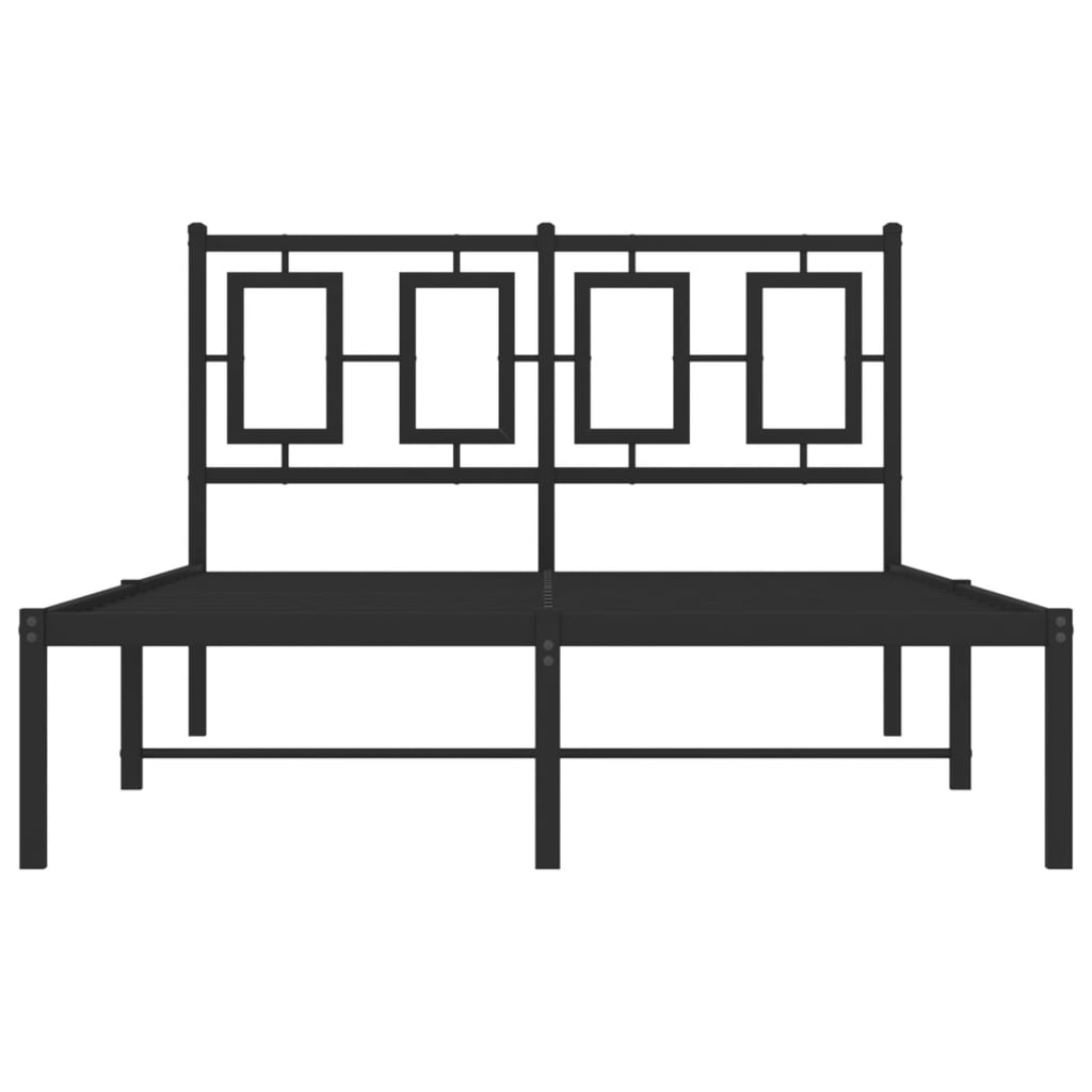 vidaXL Metal Bed Frame without Mattress with Headboard Black 120x200cm