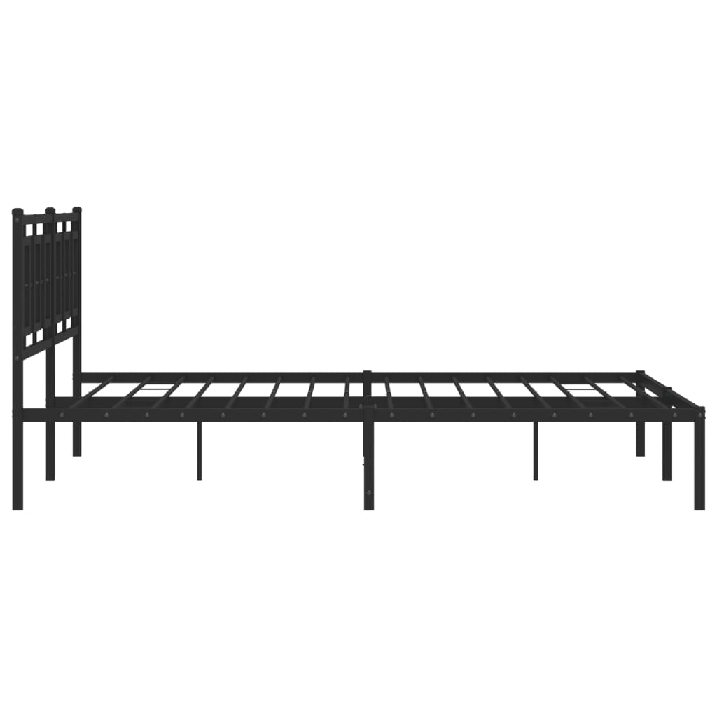 vidaXL Metal Bed Frame without Mattress with Headboard Black 180x200cm