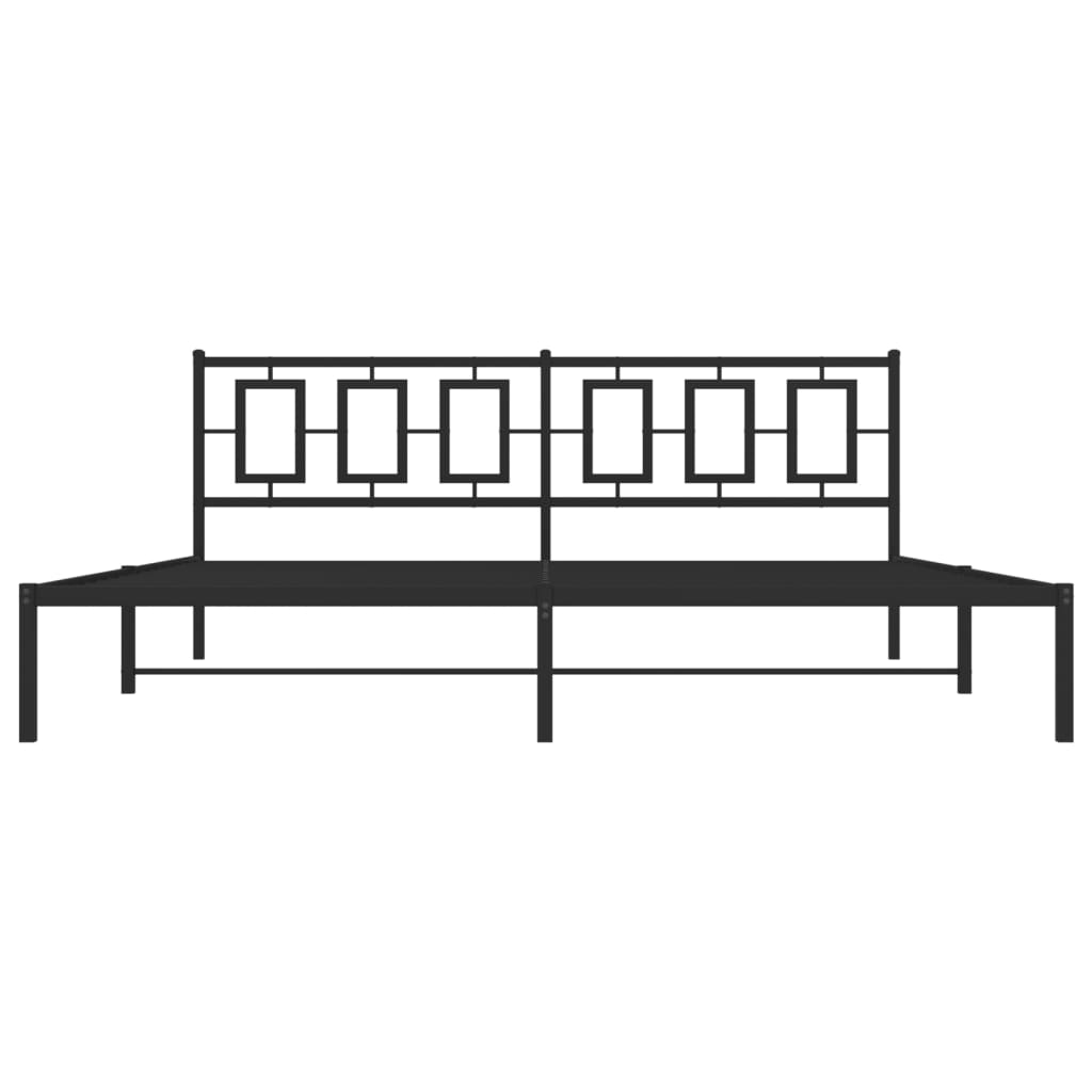 vidaXL Metal Bed Frame without Mattress with Headboard Black 193x203cm