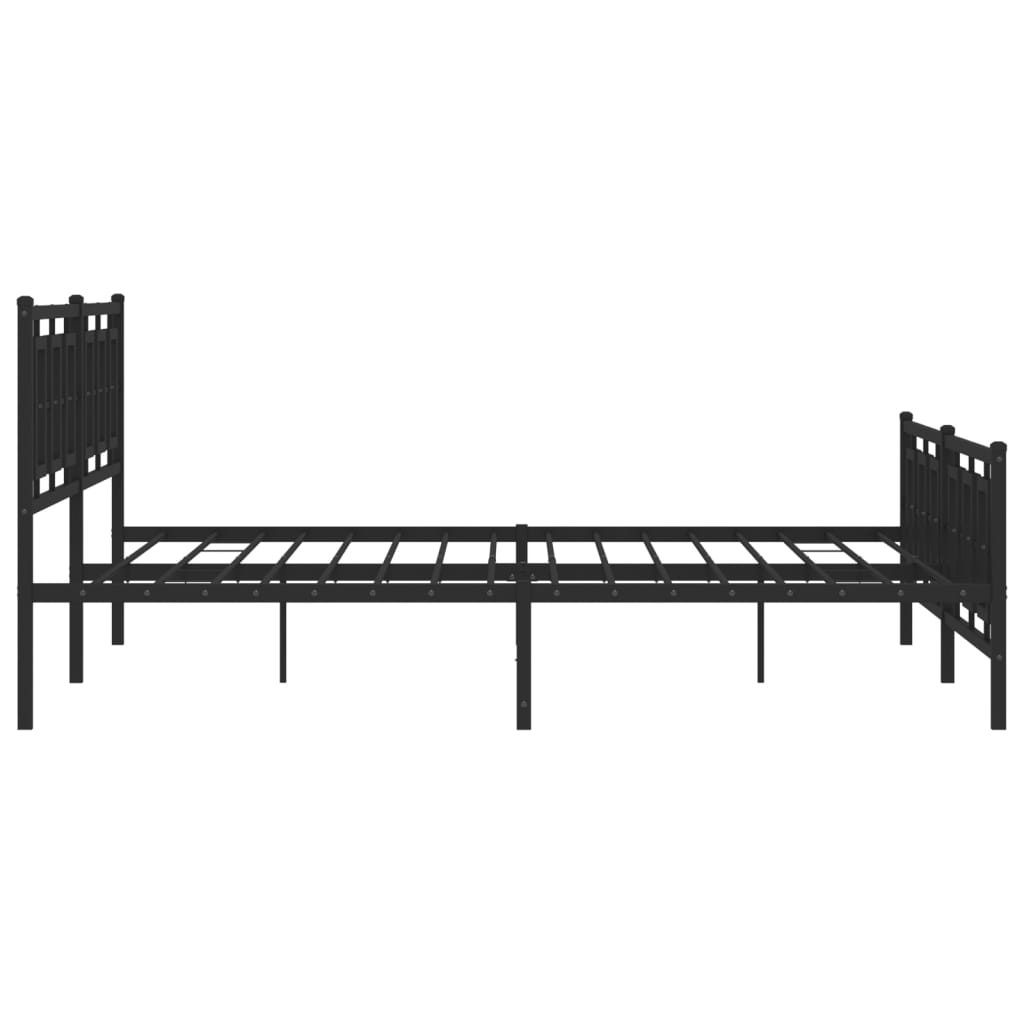 vidaXL Metal Bed Frame without Mattress with Footboard Black 193x203cm