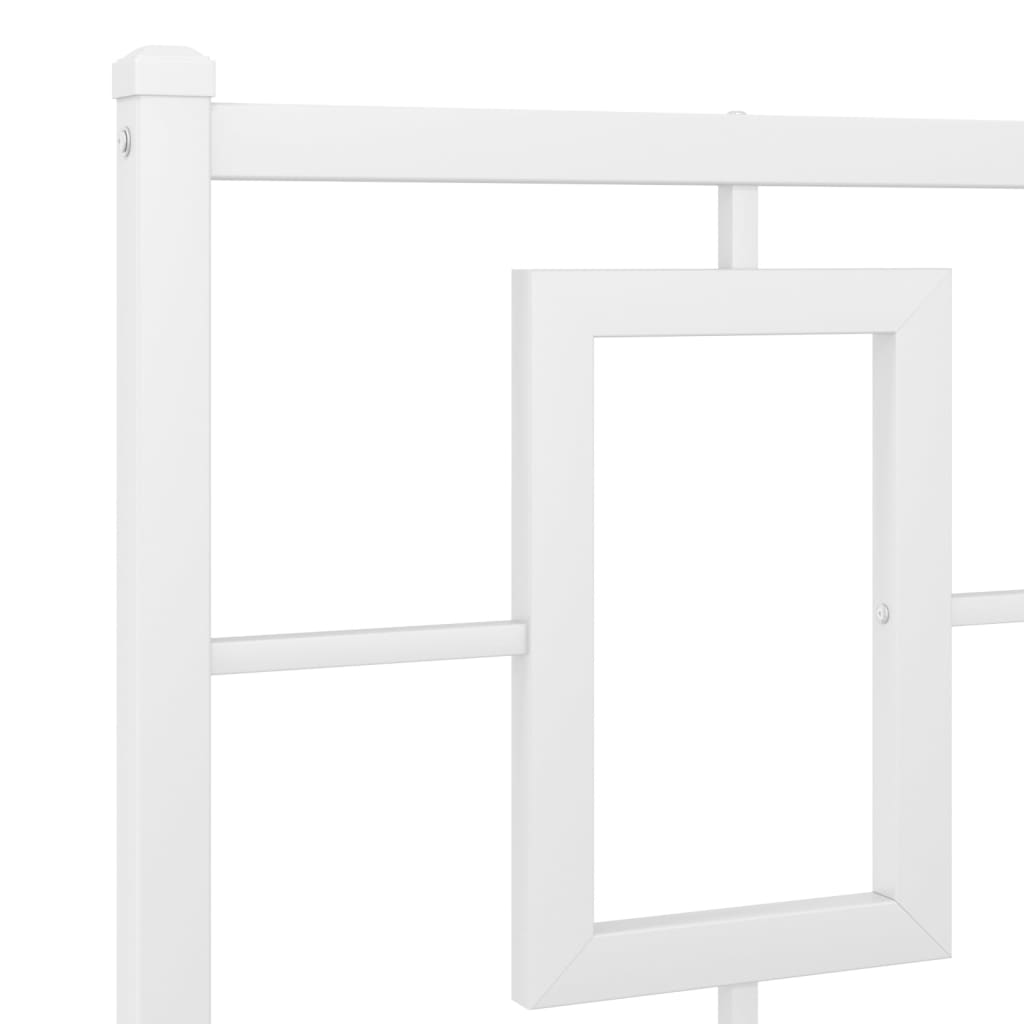 vidaXL Metal Bed Frame without Mattress with Footboard White 180x200cm