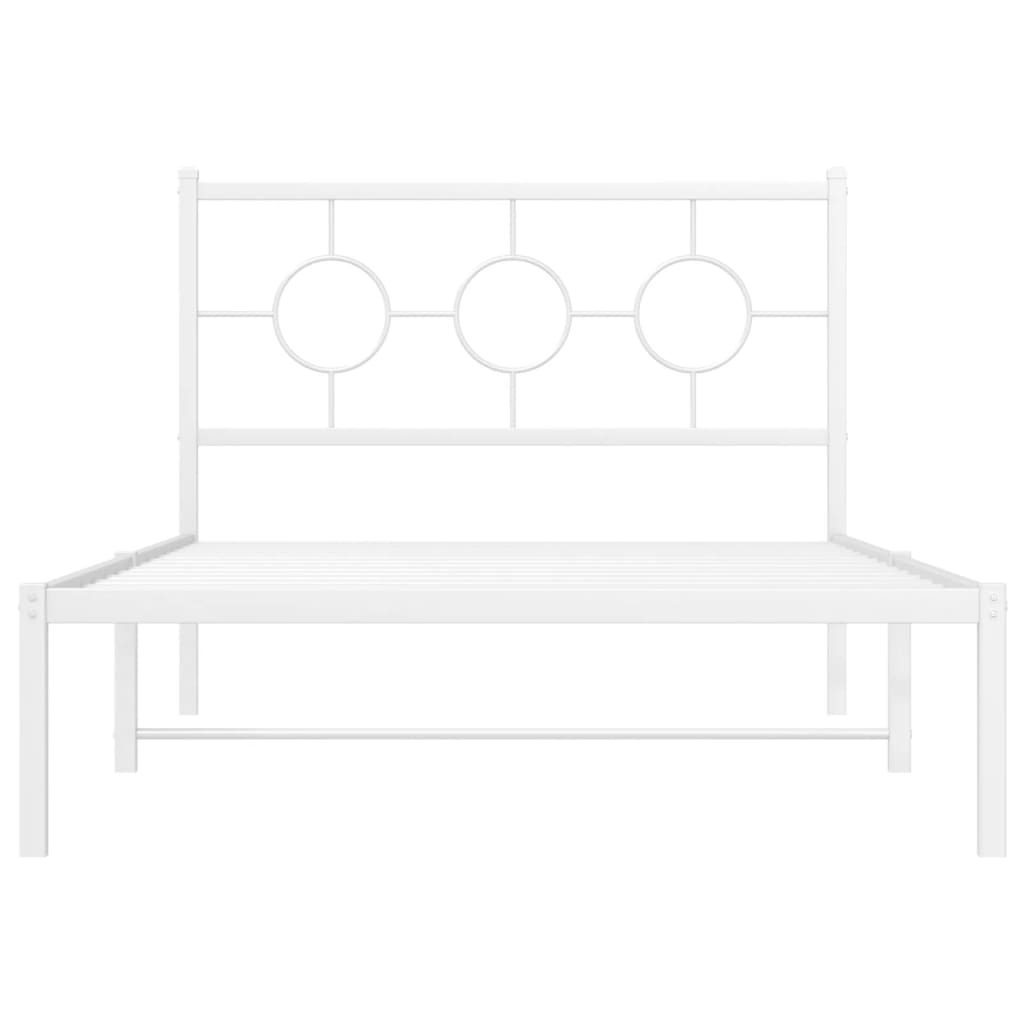 vidaXL Metal Bed Frame without Mattress with Footboard White 107x203cm