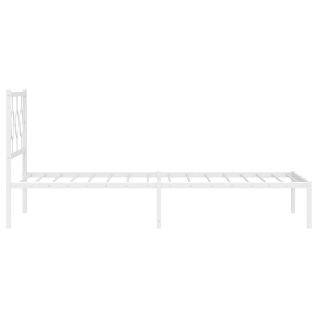 vidaXL Metal Bed Frame without Mattress with Footboard White 107x203cm