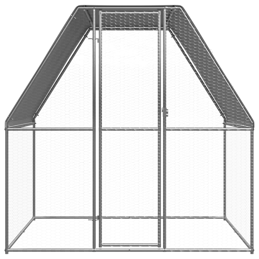 vidaXL Chicken Cage Silver and Grey 2x2x2 m Galvanised Steel