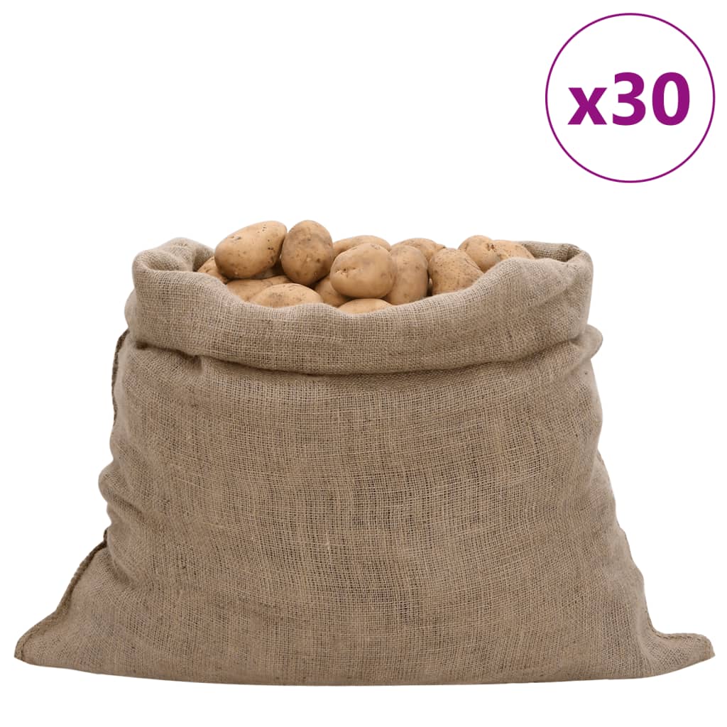 Jute Sacks 30 pcs 100x110 cm 100% Jute 220 gsm