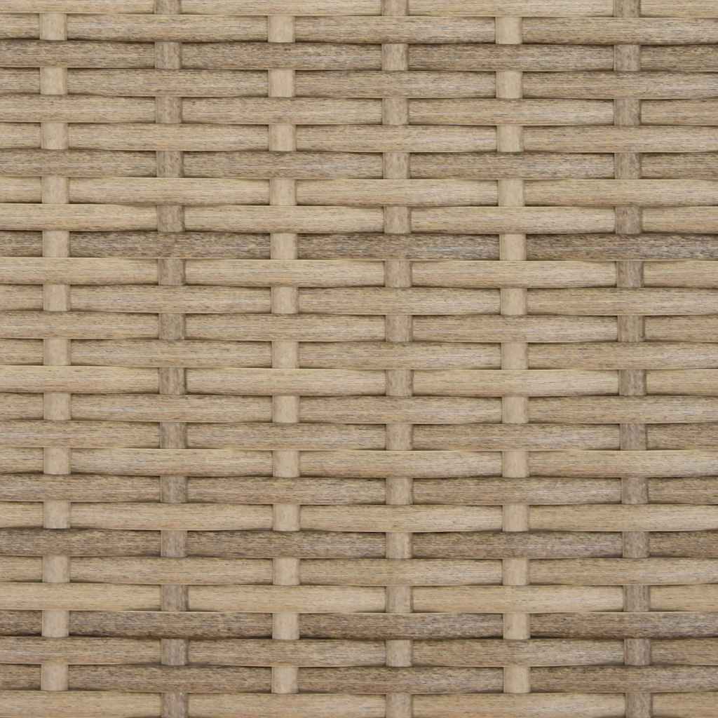Double Sun Lounger with Canopy and Cushions Beige Poly Rattan