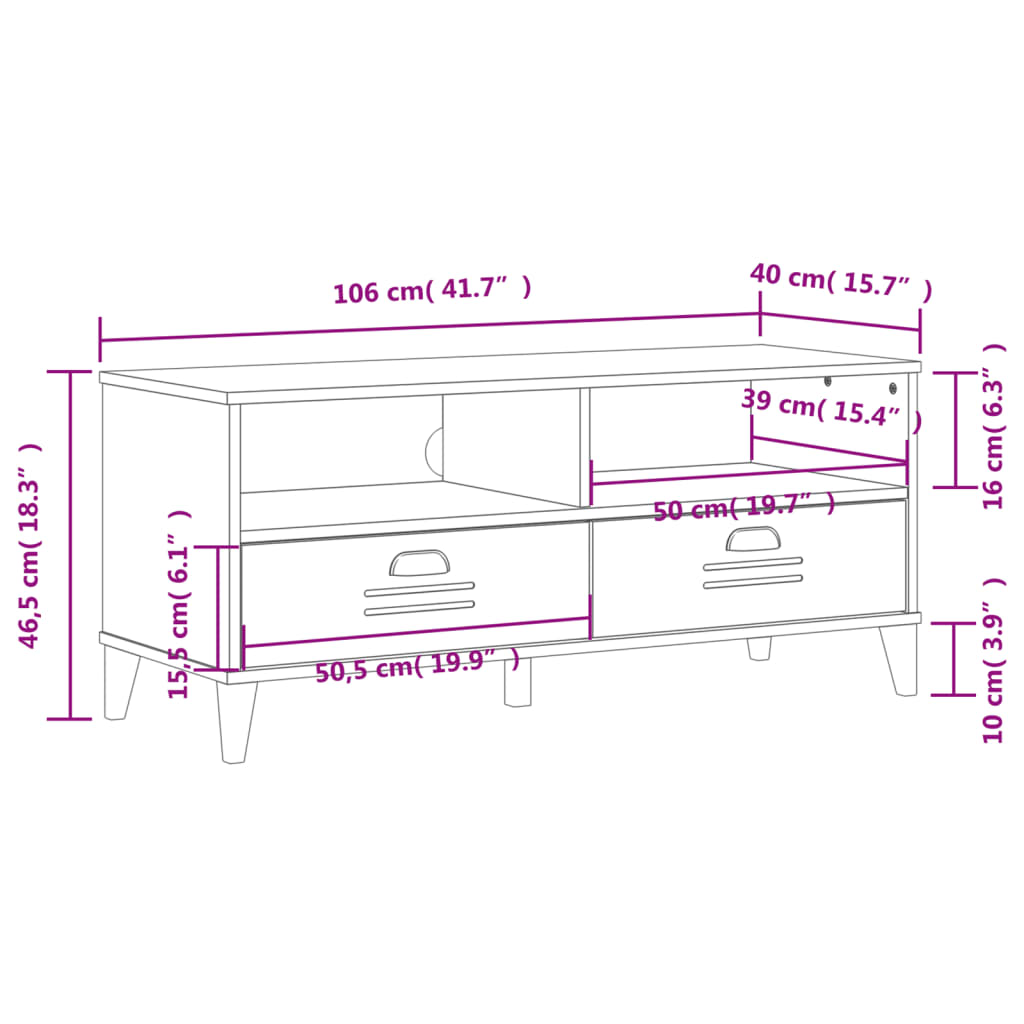 TV Cabinet "VIKEN" White Engineered Wood