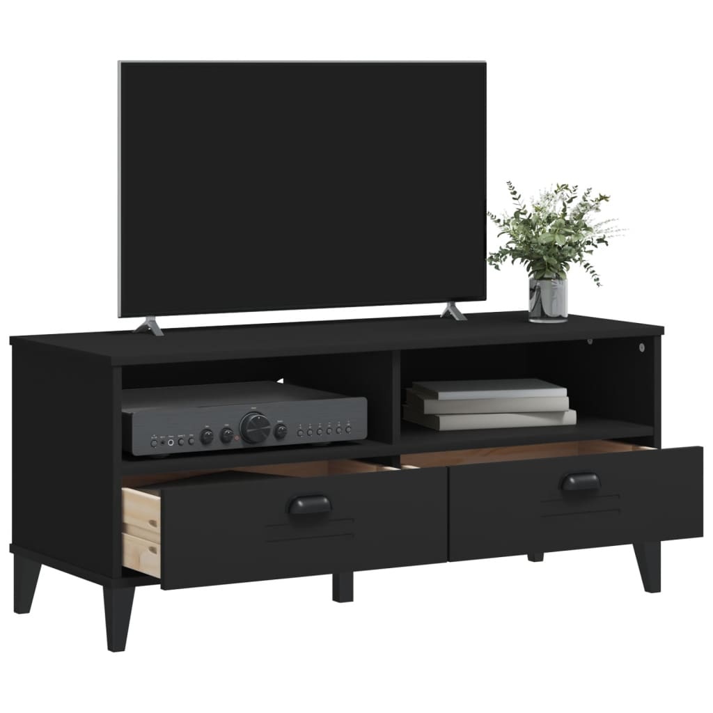 TV Cabinet "VIKEN" Black Engineered Wood