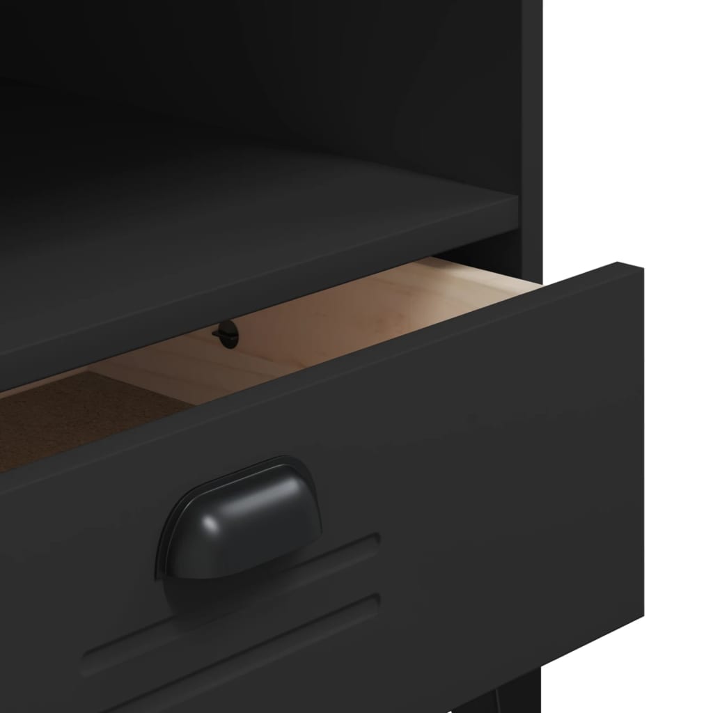 TV Cabinet "VIKEN" Black Engineered Wood