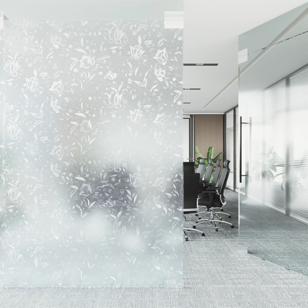 vidaXL Window Film Frosted Flowers Pattern 45x500 cm PVC