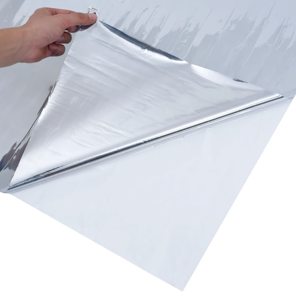 vidaXL Solar Film Static Reflective Effect Silver 90x1000 cm PVC