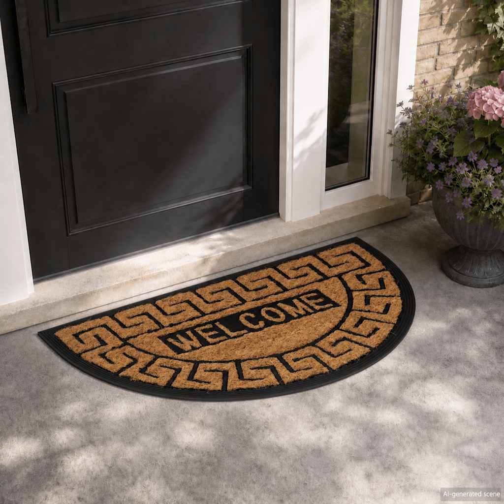 Door Mat Half Round 45x75 cm Rubber and Coir