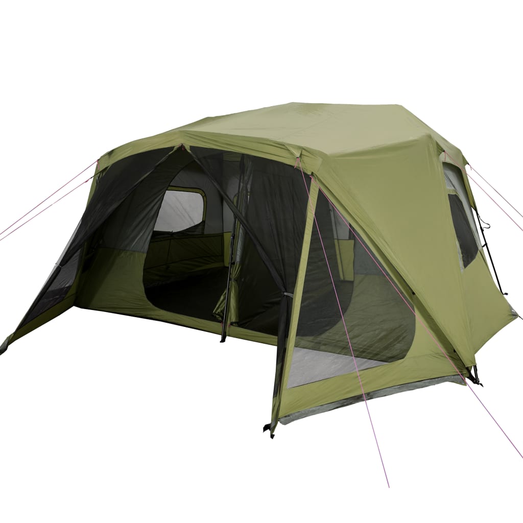 vidaXL Family Tent 10-Person Green Quick Release Waterproof