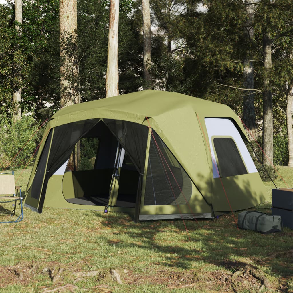 vidaXL Family Tent 10-Person Green Quick Release Waterproof