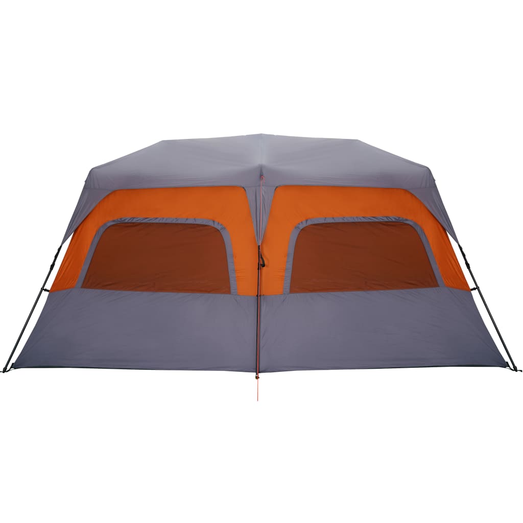 vidaXL Family Tent 10-Person Grey and Orange Quick Release Waterproof