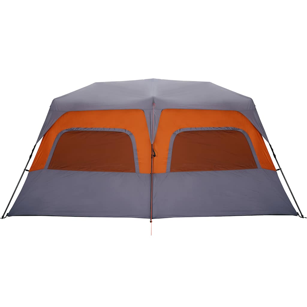 Family Tent 10-Person Grey and Orange Quick Release Waterproof
