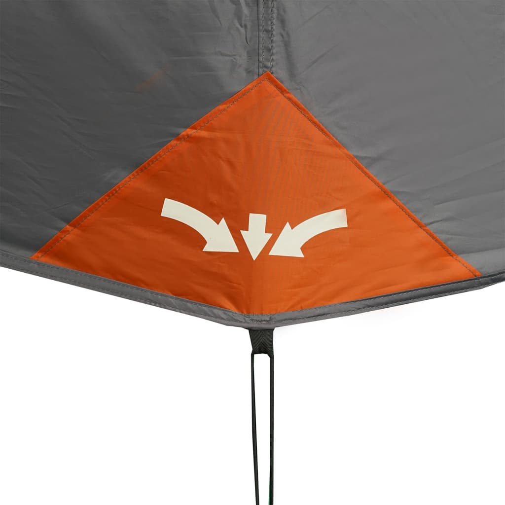 vidaXL Family Tent 10-Person Grey and Orange Quick Release Waterproof