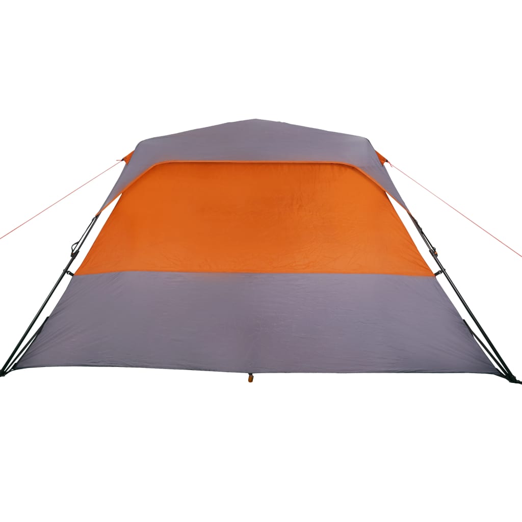 vidaXL Family Tent 6-Person Grey and Orange Quick Release Waterproof