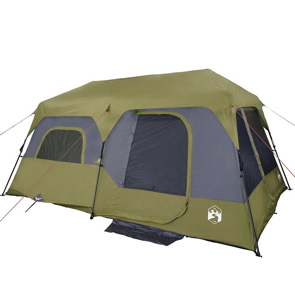 vidaXL Family Tent 9-Person Green Quick Release Waterproof