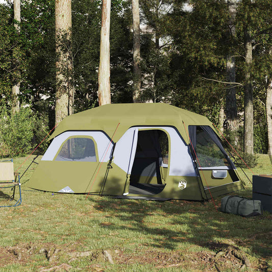 vidaXL Family Tent 9-Person Green Quick Release Waterproof