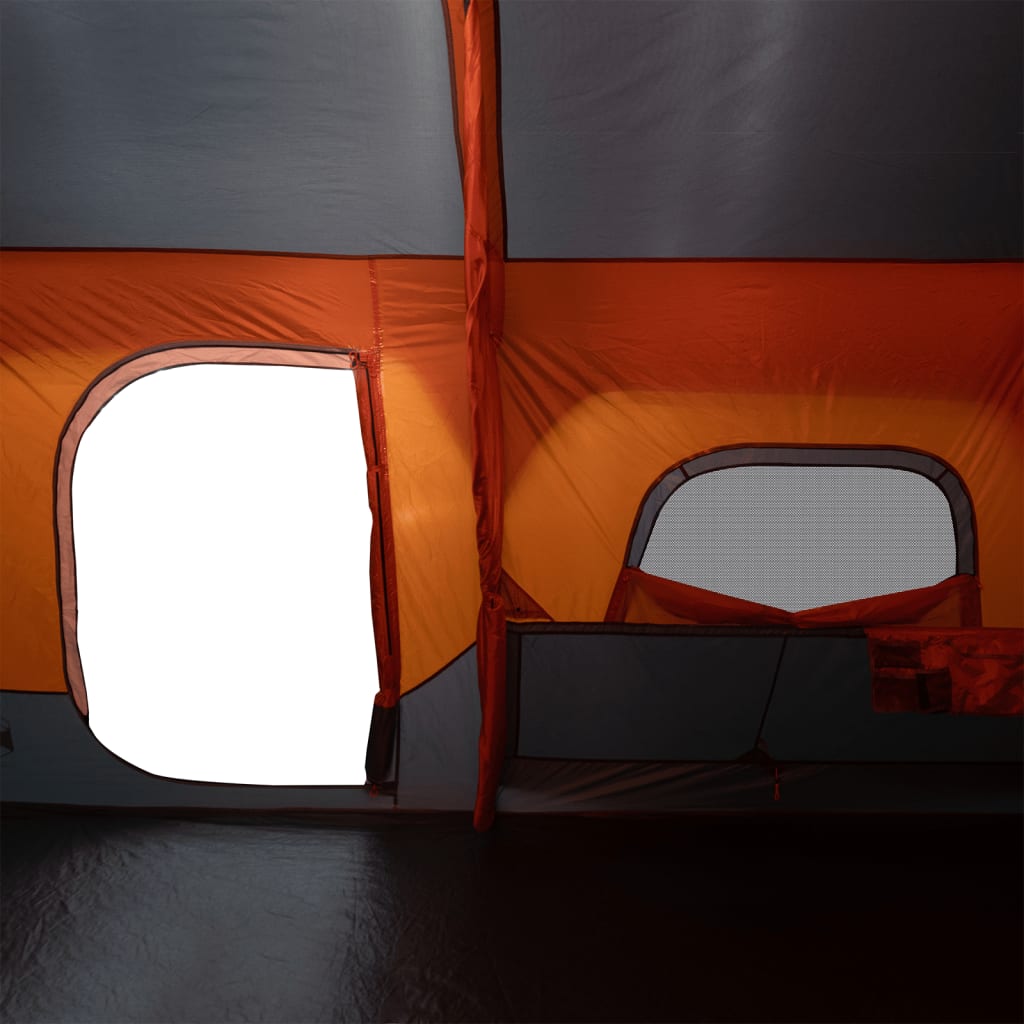 vidaXL Family Tent 9-Person Grey and Orange Quick Release Waterproof