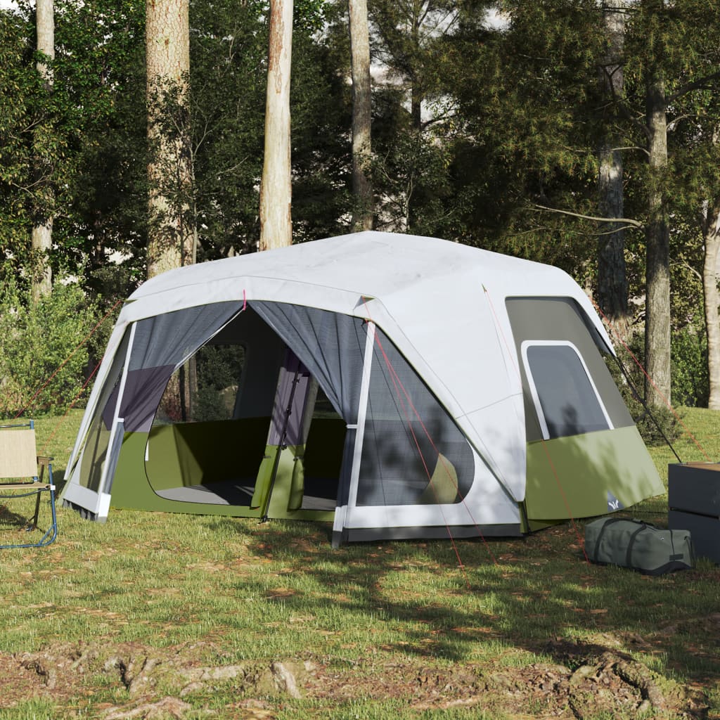 vidaXL Family Tent with LED 10-Person Light Blue Quick Release