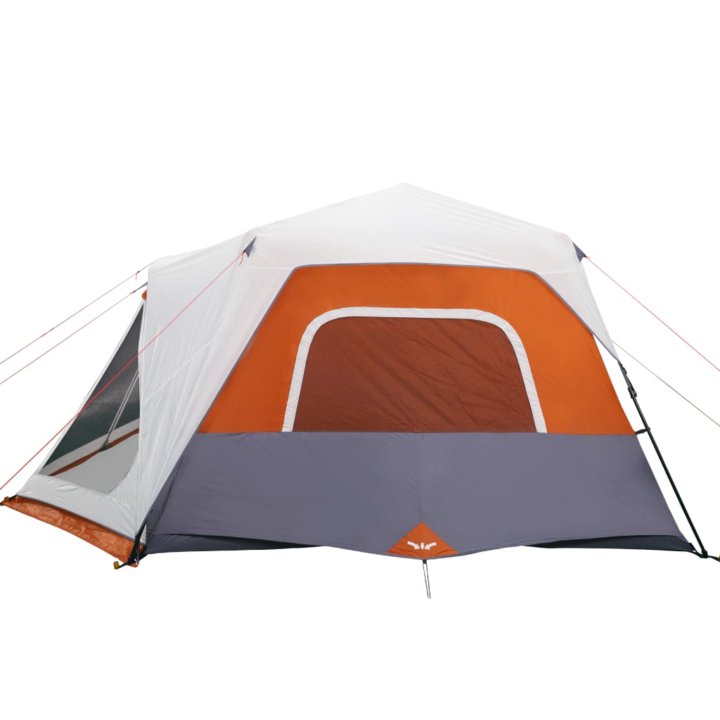 vidaXL Family Tent with LED 10-Person Light Grey and Orange Quick Release