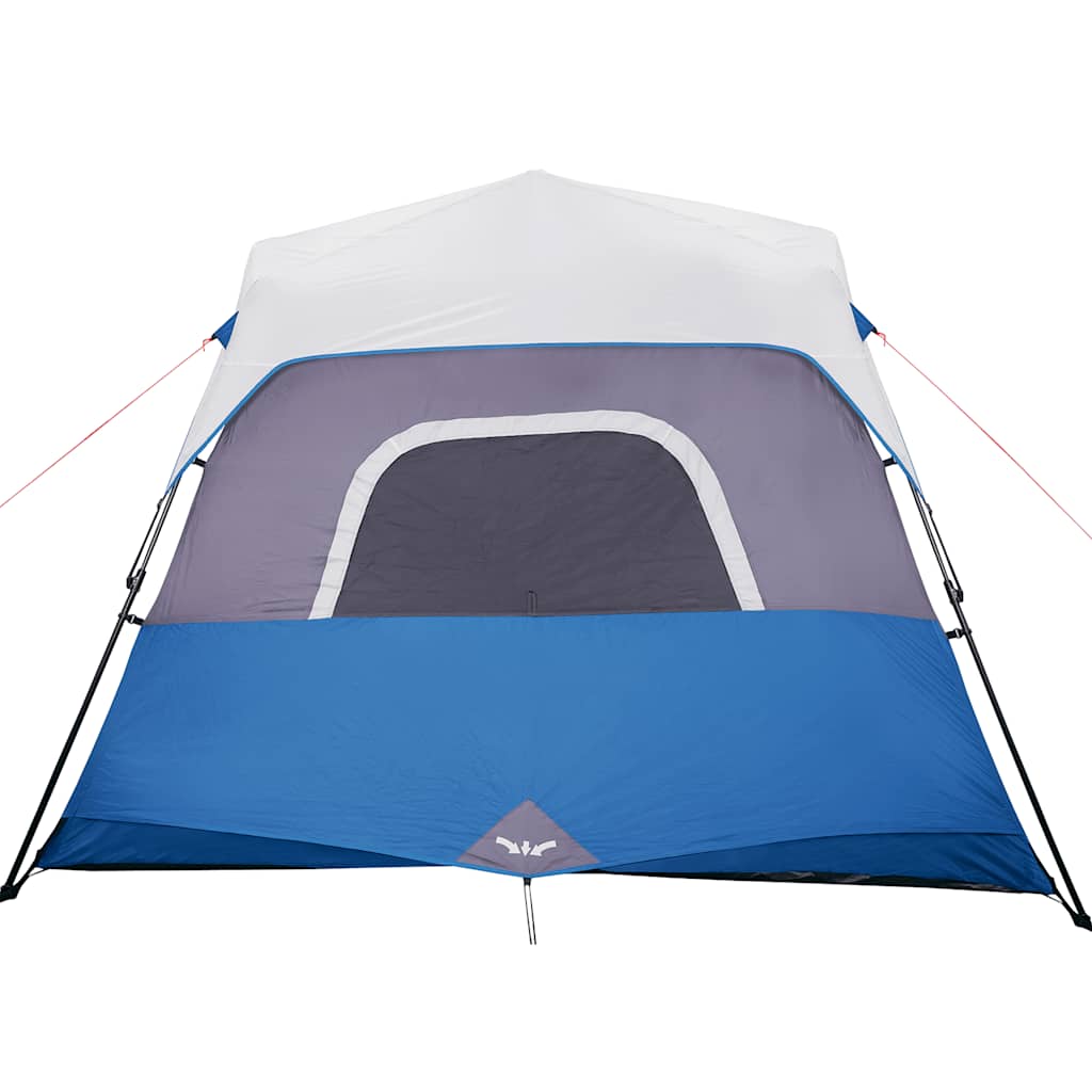 Family Tent with LED 6-Person Light Blue Quick Release