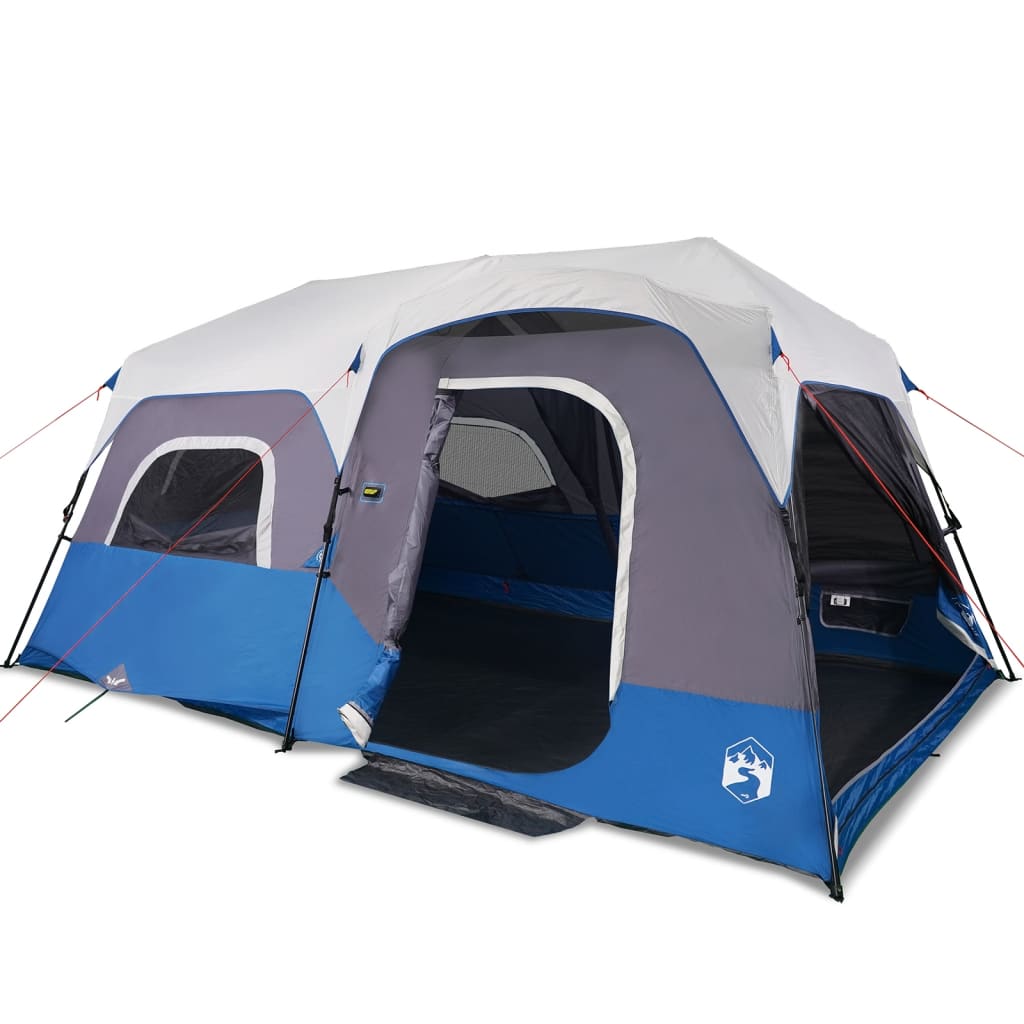 vidaXL Family Tent with LED 9-Person Light Blue Quick Release