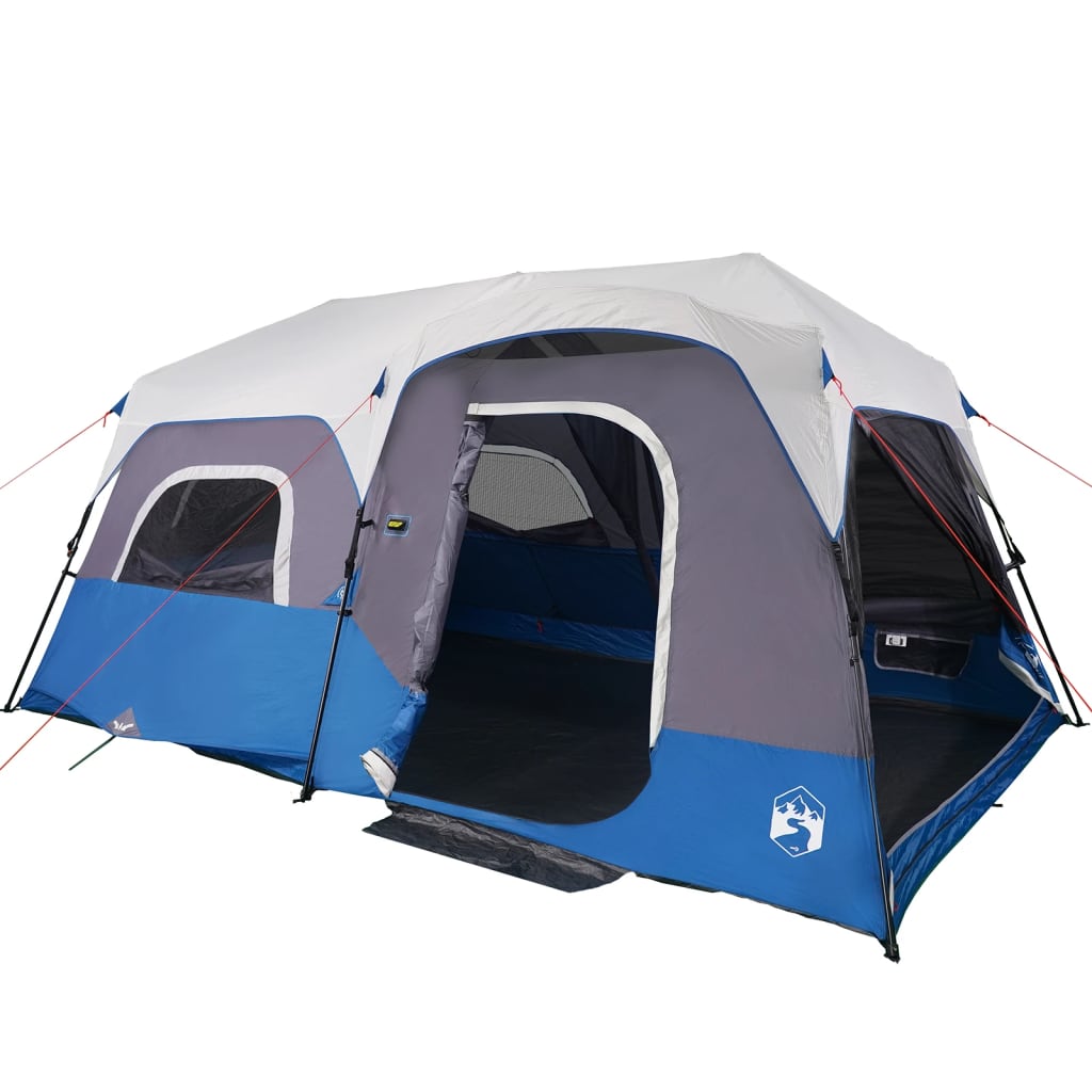 vidaXL Family Tent with LED 9-Person Light Blue Quick Release