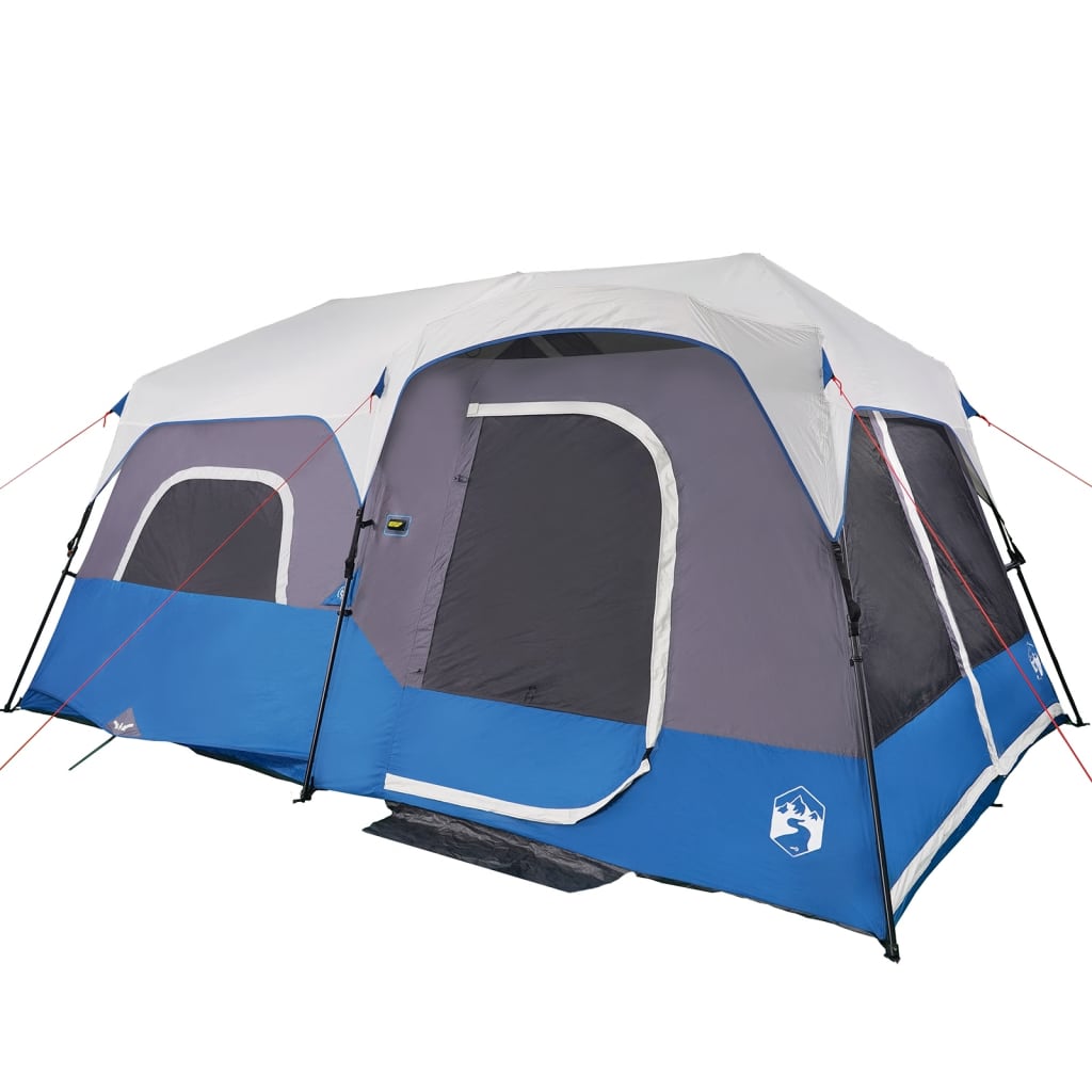 vidaXL Family Tent with LED 9-Person Light Blue Quick Release