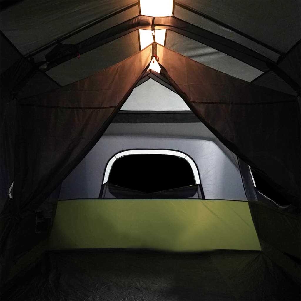 vidaXL Family Tent with LED 9-Person Light Green Quick Release