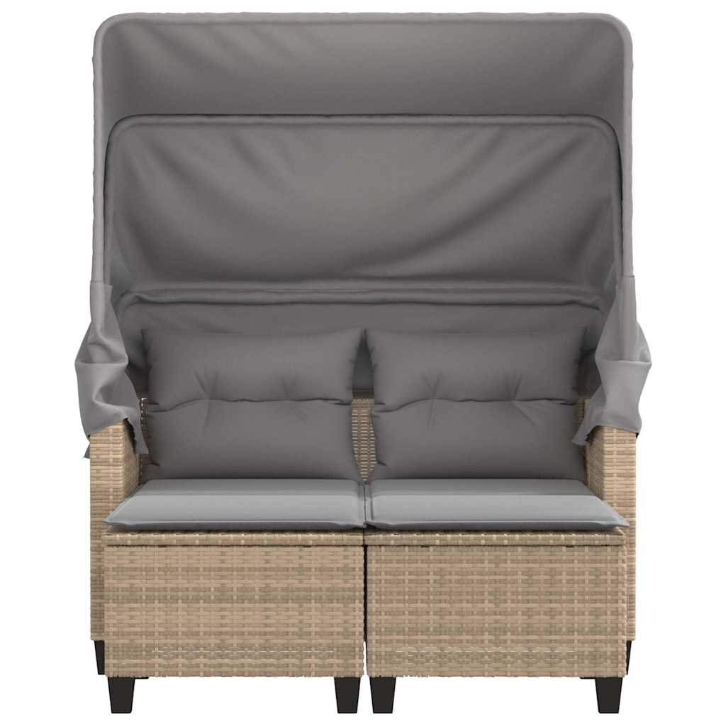 Garden Sofa | Beige | PE Rattan | 2-seater | Removable Covers