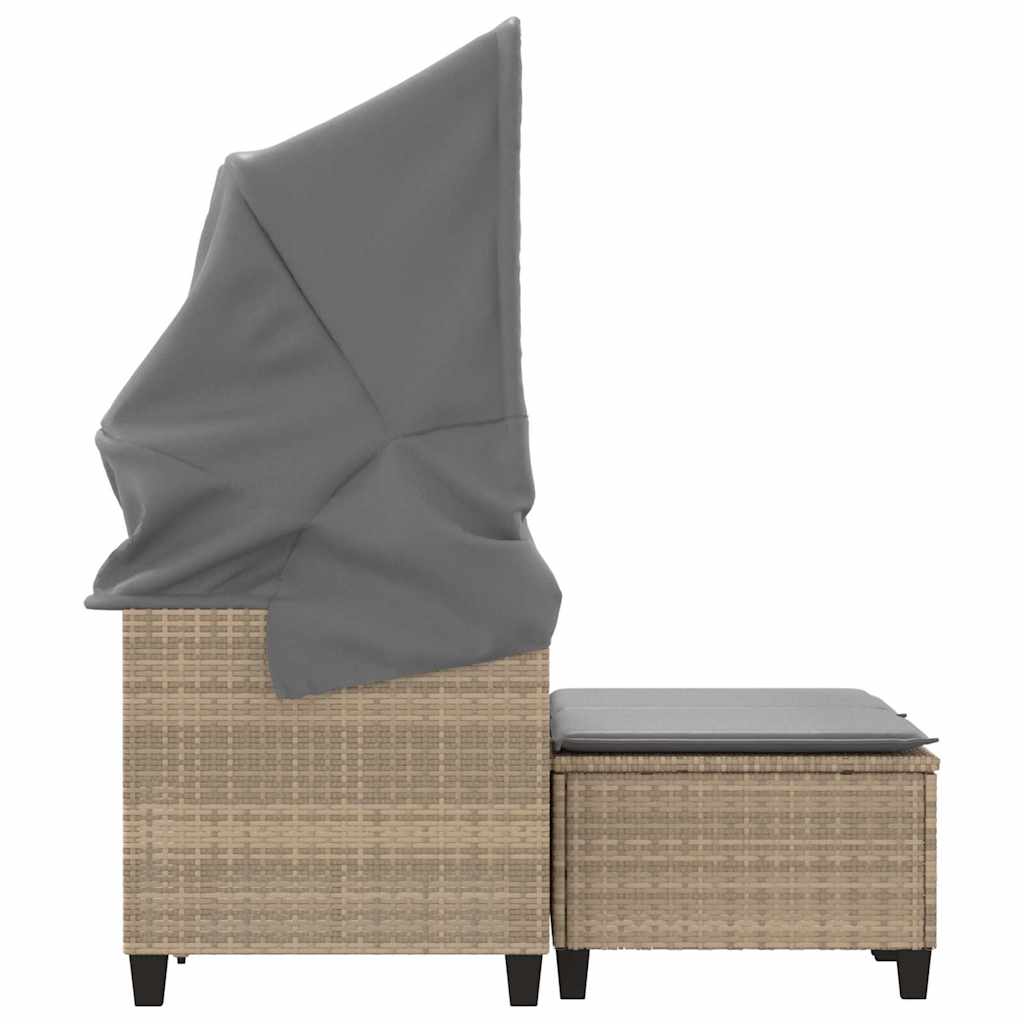 Garden Sofa | Beige | PE Rattan | 2-seater | Removable Covers