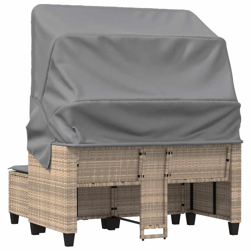 Garden Sofa | Beige | PE Rattan | 2-seater | Removable Covers