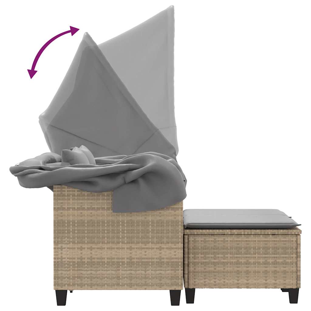 Garden Sofa | Beige | PE Rattan | 2-seater | Removable Covers