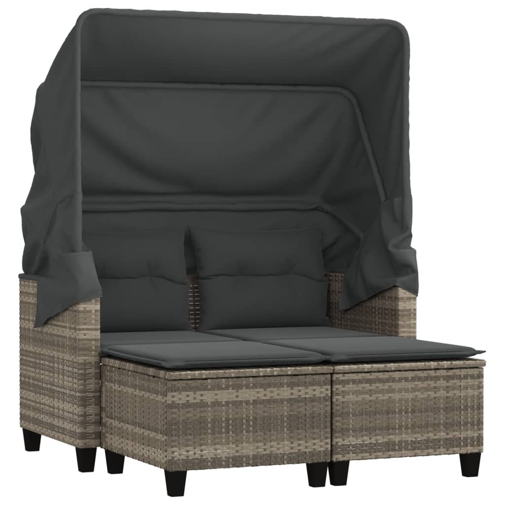 Garden Sofa | Light grey | PE rattan, powder-coated steel, polyester