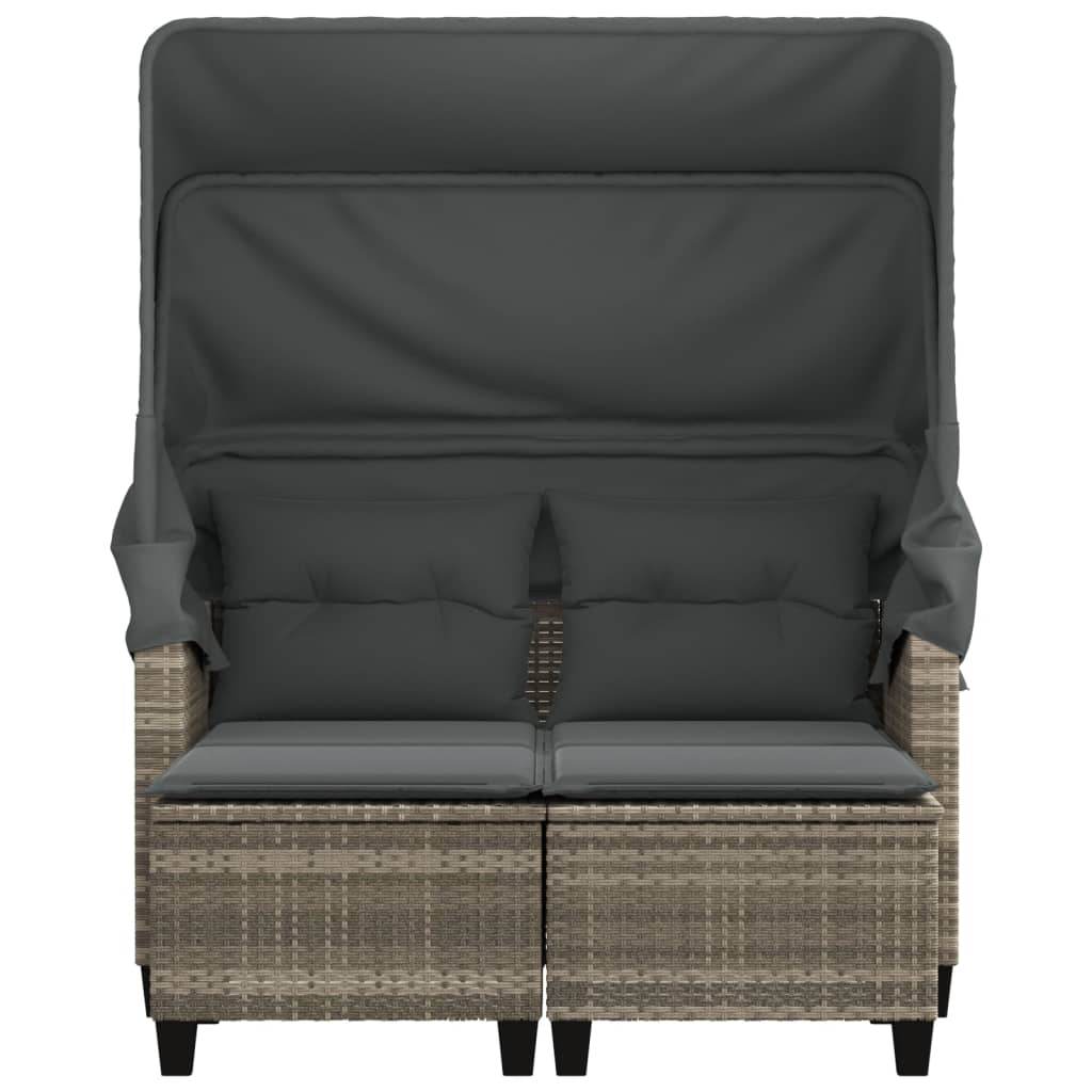 Garden Sofa | Light grey | PE rattan, powder-coated steel, polyester