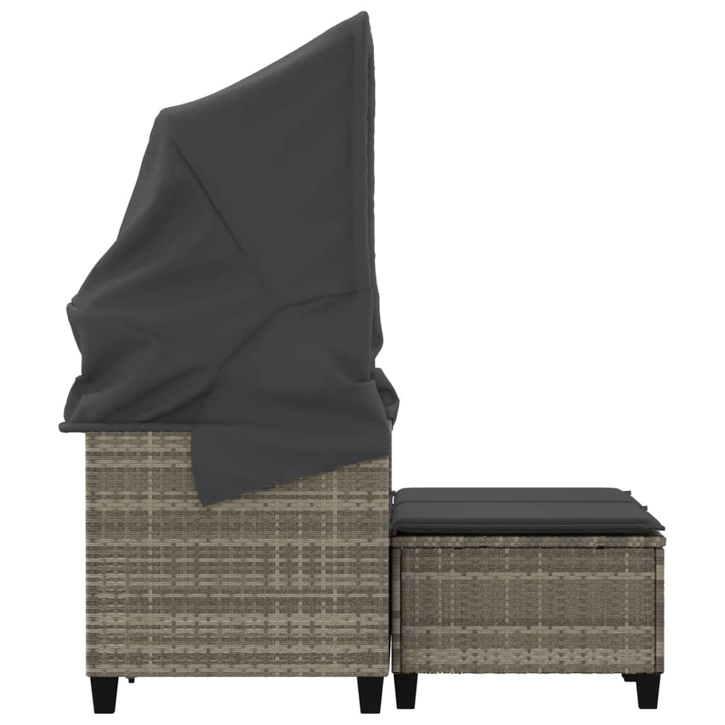 Garden Sofa | Light grey | PE rattan, powder-coated steel, polyester