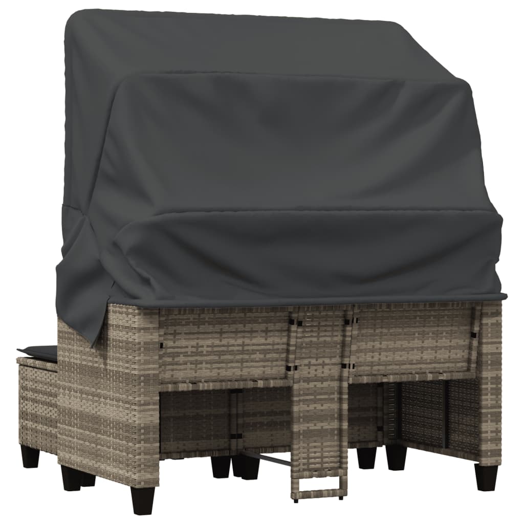 Garden Sofa | Light grey | PE rattan, powder-coated steel, polyester