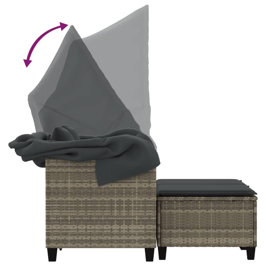 Garden Sofa | Light grey | PE rattan, powder-coated steel, polyester