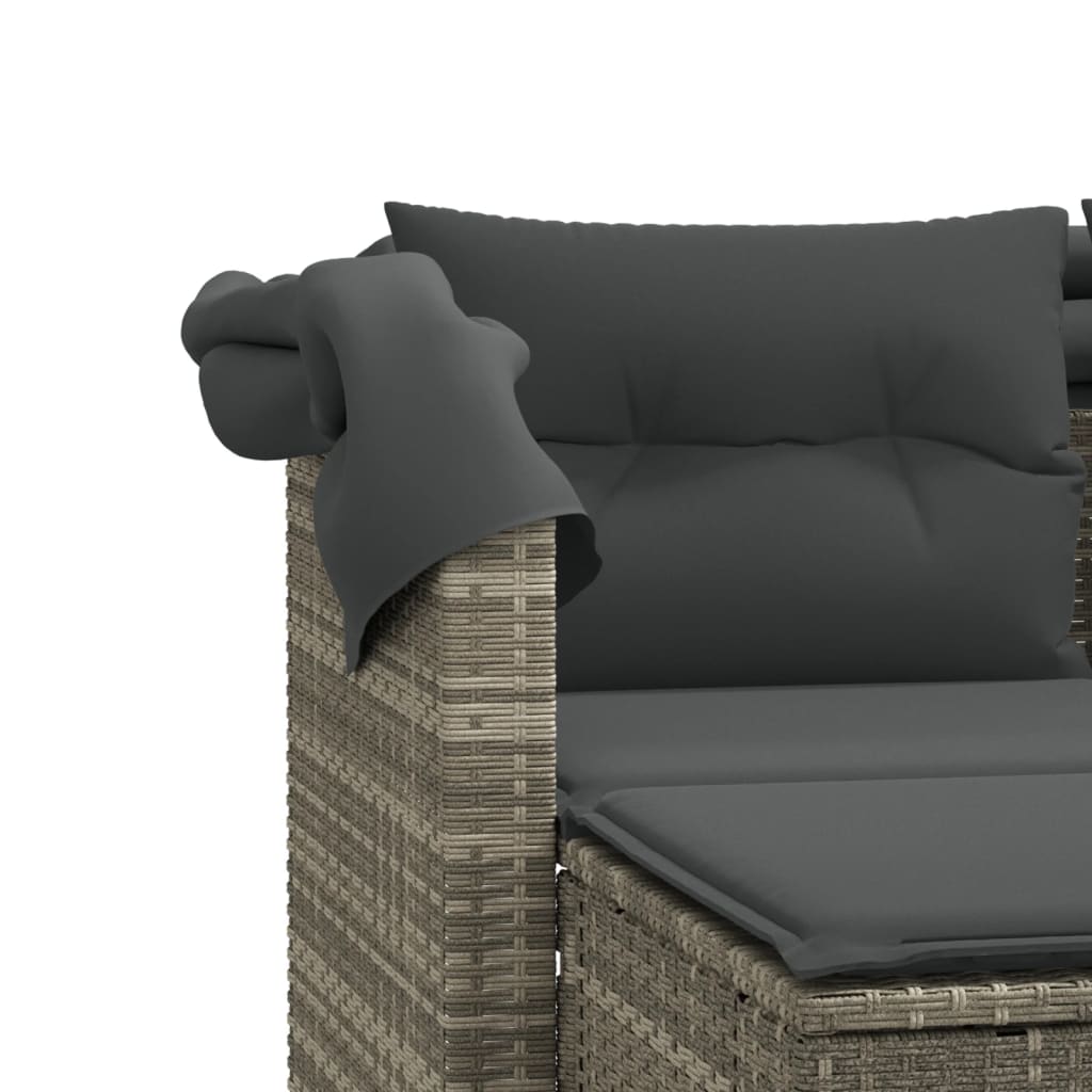 Garden Sofa | Light grey | PE rattan, powder-coated steel, polyester
