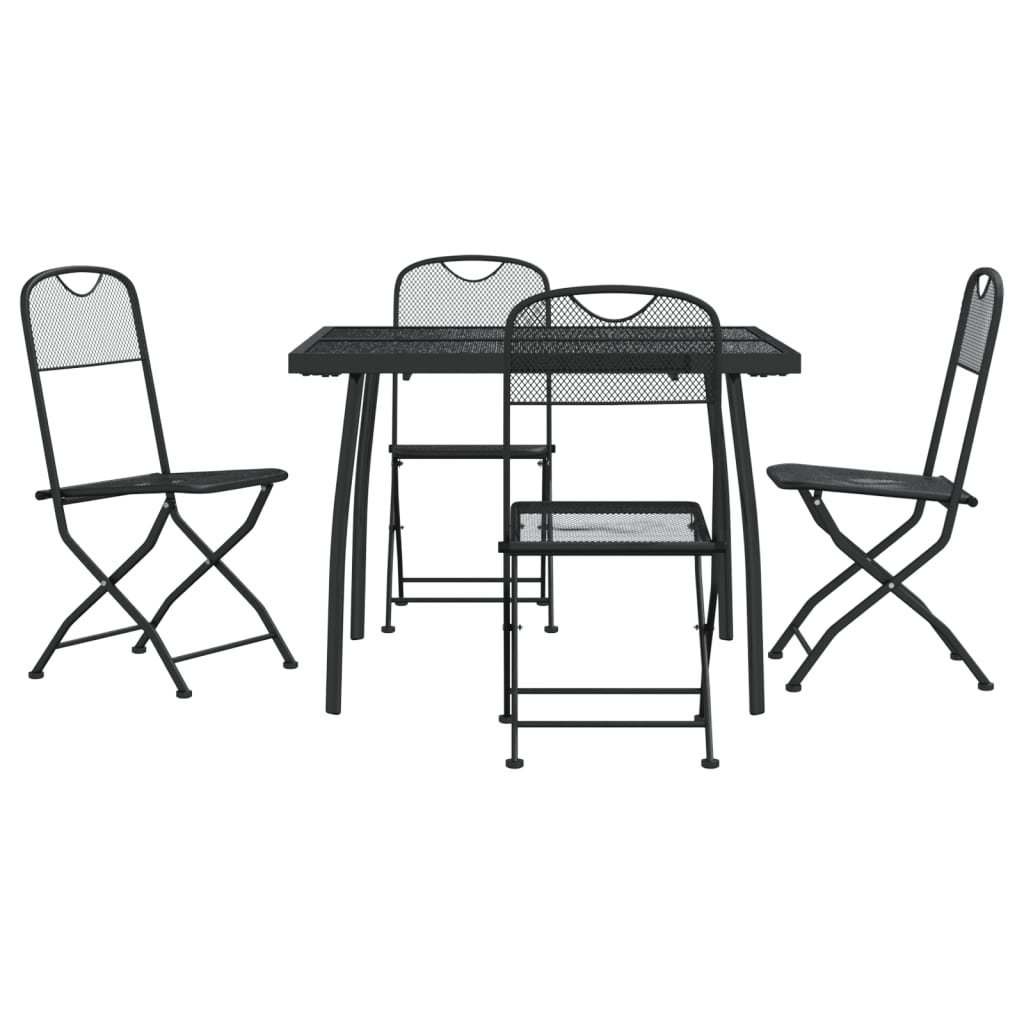 vidaXL 5 Piece Garden Dining Set Anthracite Metal Mesh